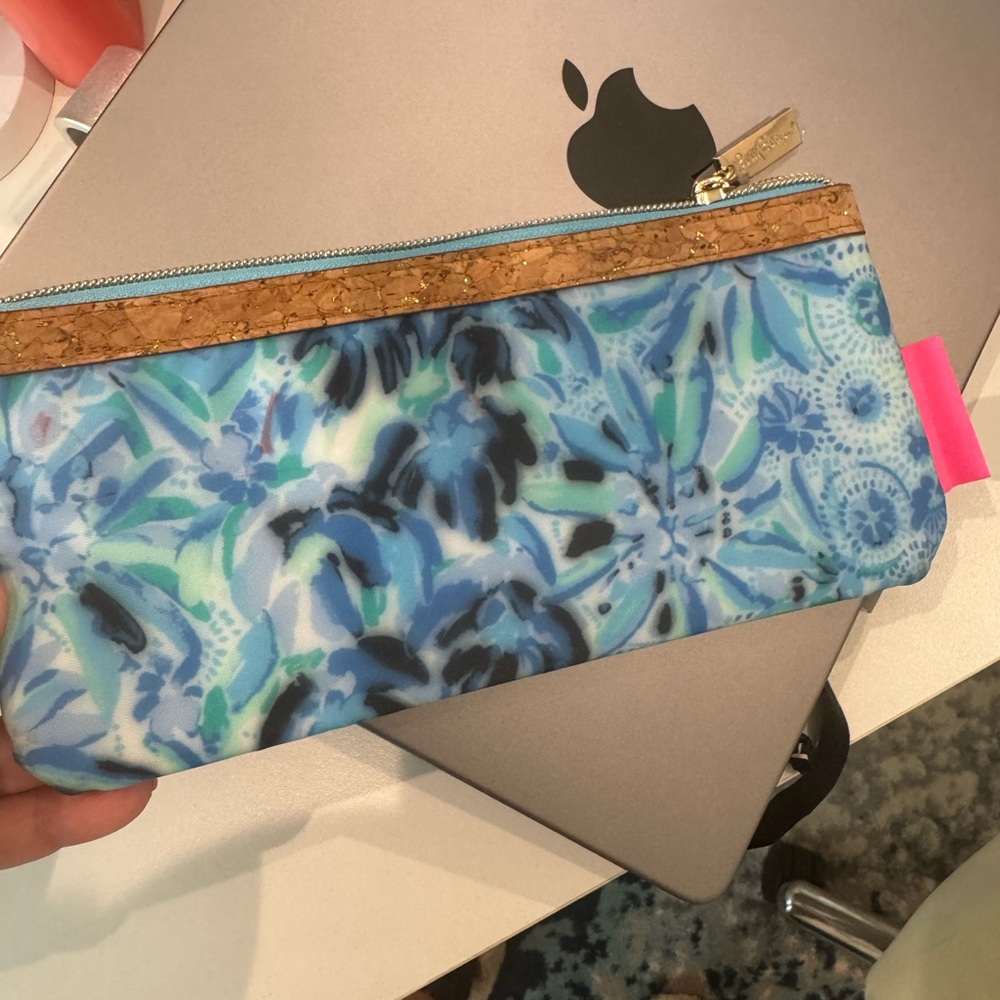 Lilly Pulitzer Blue and Green Floral Pouch